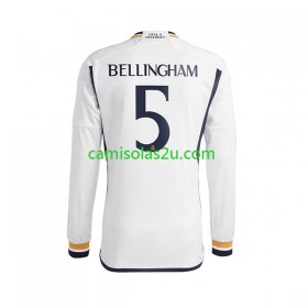 Camisolas de futebol Real Madrid Jude Bellingham 5 Equipamento Principal 2023/24 Manga Comprida